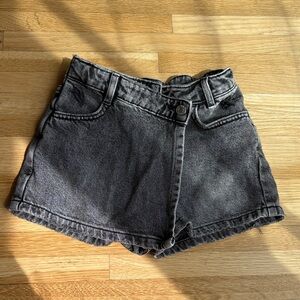 Zara Girls size 8 Washed Black Denim Skorts